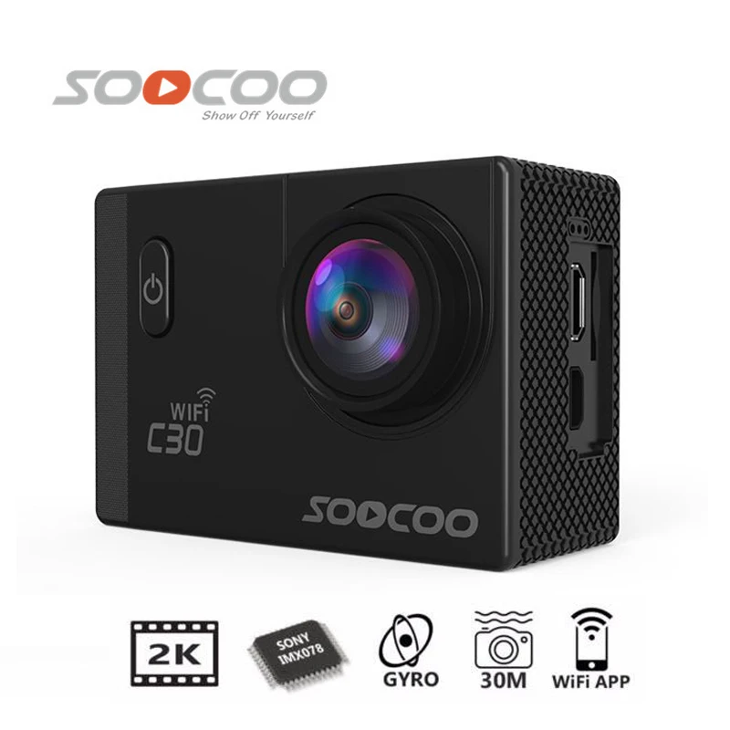 Оригинальная SOOCOO C30 Wifi Ultra HD 2K 2,0 экран 170 Угол регулируемый водонепроницаемый Спорт на открытом воздухе экшн-камера