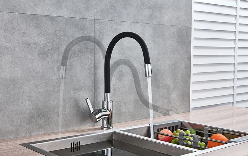 Green Black Pipe Kitchen Faucets Hot And Cold Water Faucets Chrome Basin Sink Tap Mixers Kitchen Faucet Deck Mounted