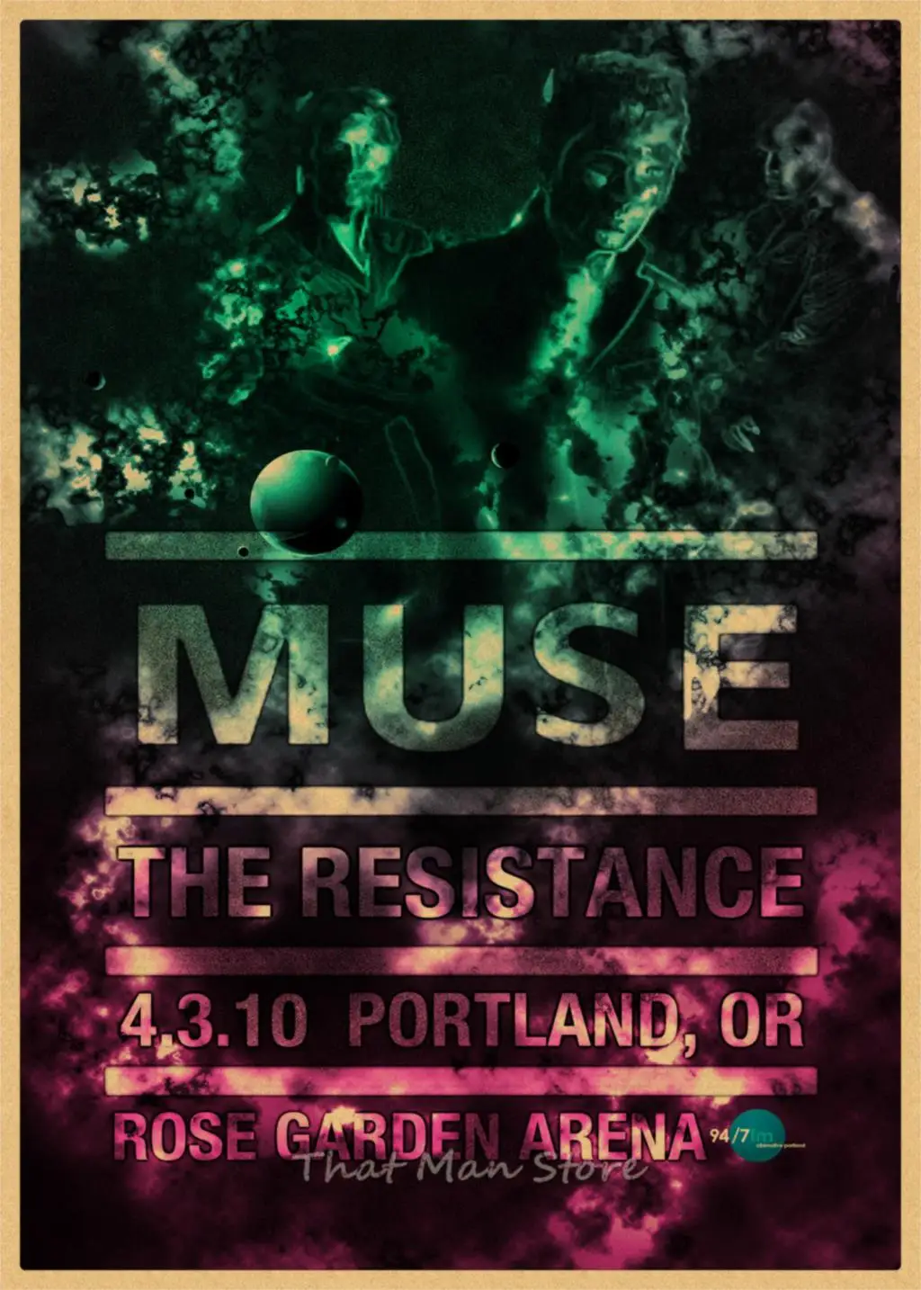 Muse poster.muse rock music vintage retro poster kraft paper decorative wall sticker