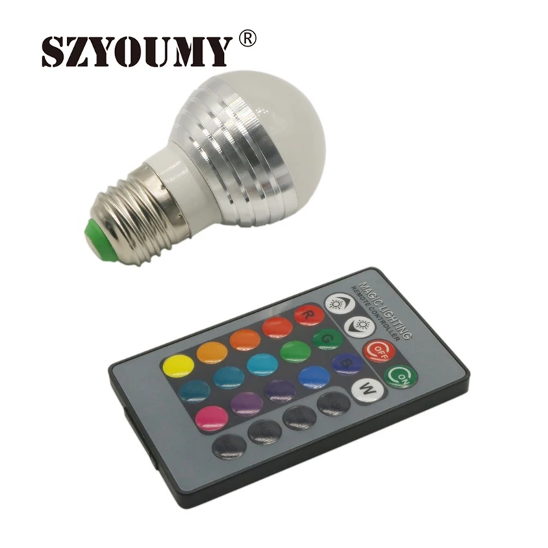 SZYOUMY светодиодный 16 Цвет Изменение RGB волшебный свет 5X E27 E14 лампа 85-265 В RGB светодиодный свет прожектор 24 К Ключ ИК-пульт дистанционного