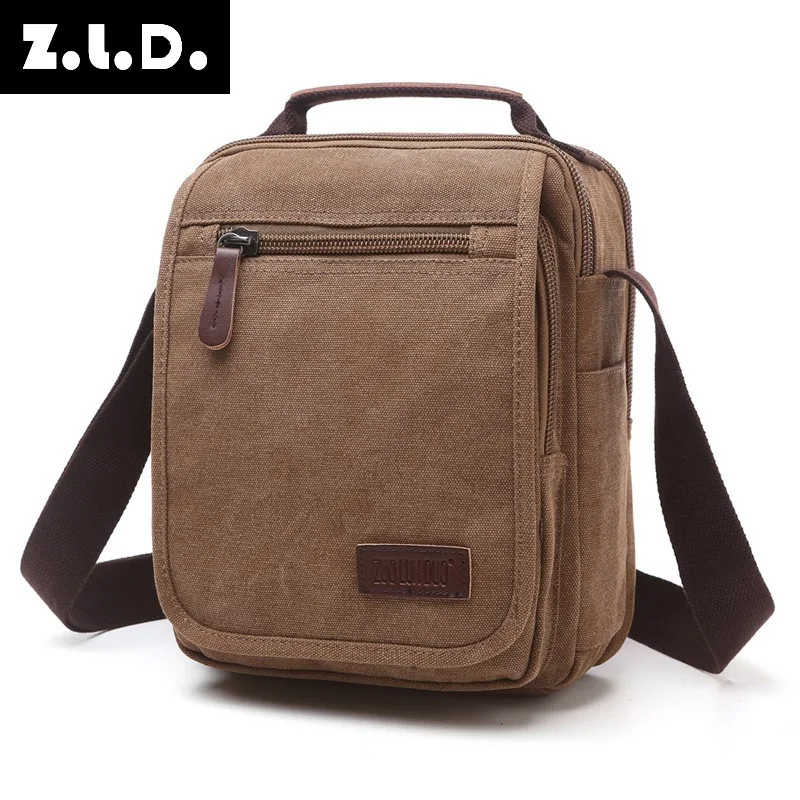 

Z.L.D. hot！ 2019 new vertical square canvas bag men's Messenger bag large capacity shoulder bag men's high quality handbag Bolso