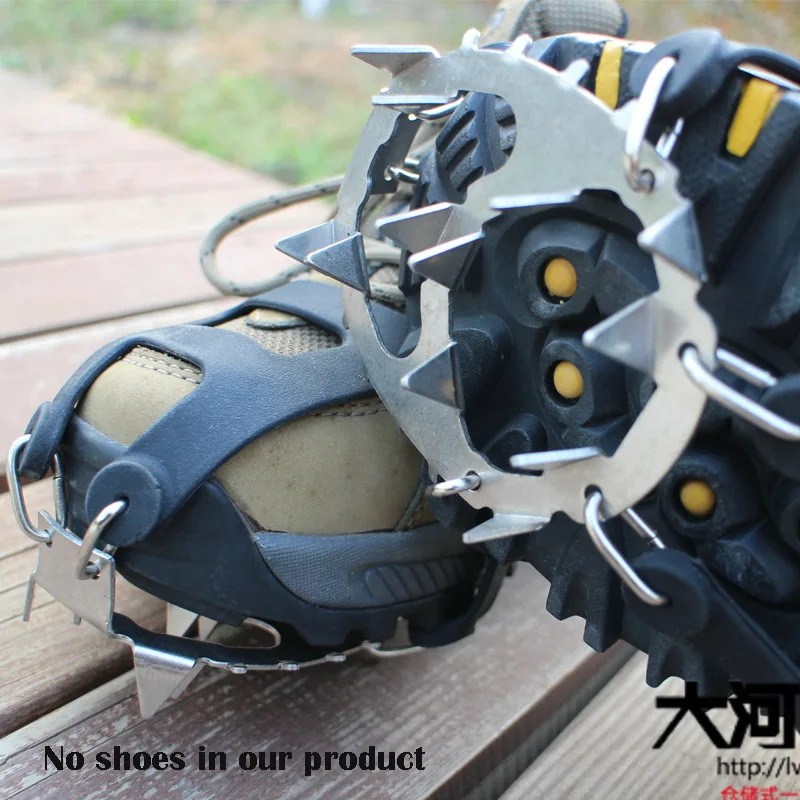 Нескользящая противоскользящая обувь противоскользящая с шипами и прижимными стопорными элементами для льда обувь покрывает 18 шипов одна пара с сумкой для переноски