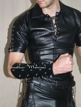 Male Warrier Punk Black Gothic Rivet Spike Studded Wrist Arm Guard Splints Men