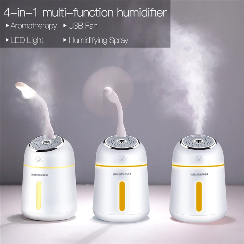 

4 in 1 Multifunctional Humidifier/ Aromatherapy/ Fan/ LED Light Portable Air Fresher Purifier for Home/Office/Car/Indoor Use 40