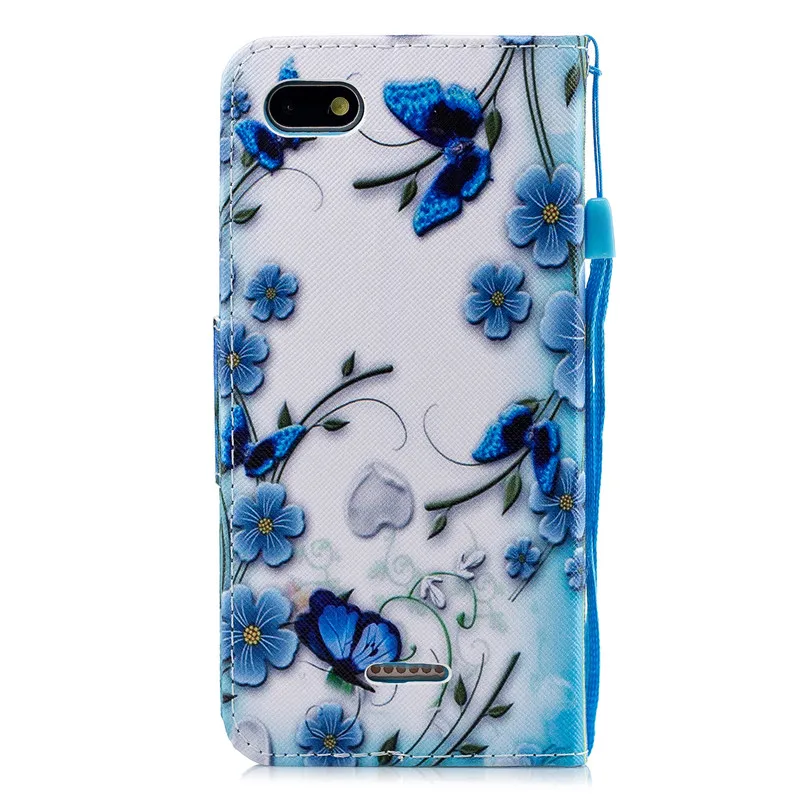 جلد الوجه حالة على سفور كوكه Xiaomi Redmi 6 حالة ل Fundas Xiaomi Redmi 6A حالة Redmi 6 غطاء محفظة غطاء حامل للهاتف حالات