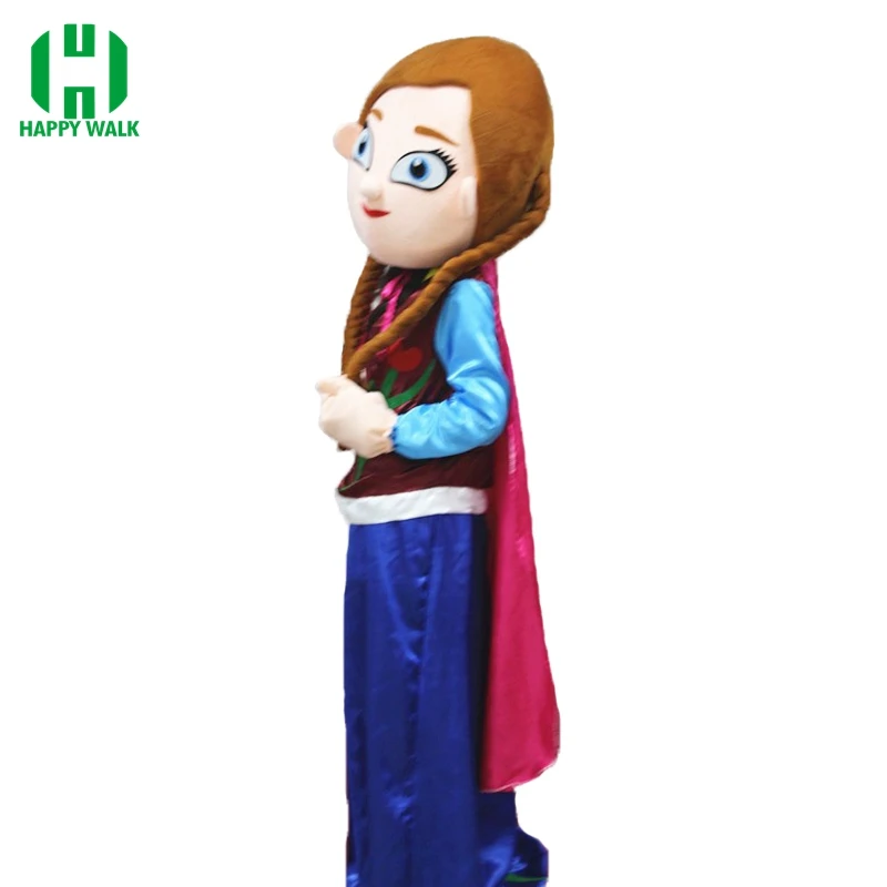 

Anna Adult Character Costume Cosplay Princess Anna Cartoon Mascot Costume Long Sleeve Party Dress Plush Toys High Quality