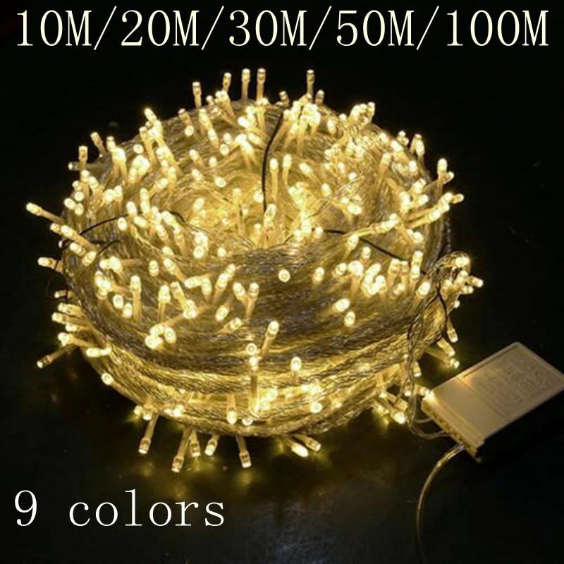 LED fairy  light string 10m 20m 30m  waterproof outdoor 220V / 110V for Christmas party wedding festival outdoor decoration