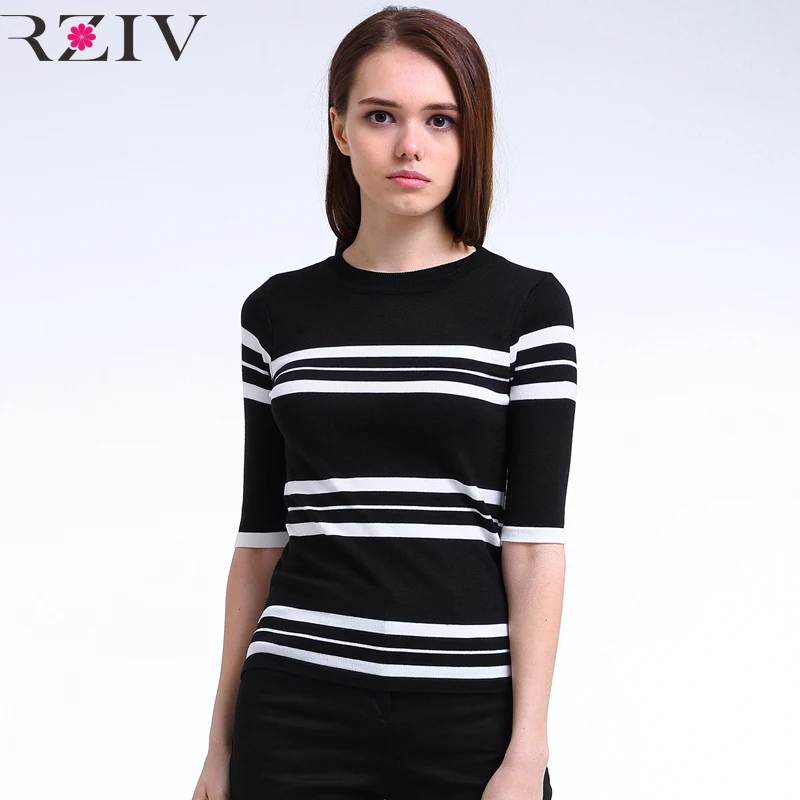 

RZIV stripe tops summer tshirt korean fashion clothing slim striped women tops knit shirt