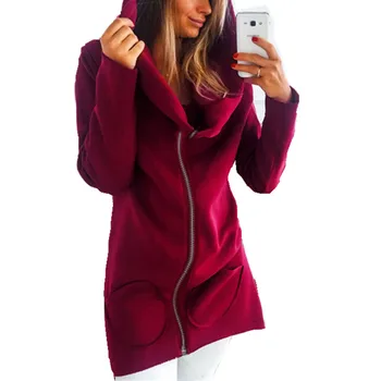 

Fashion Women Coat Hooded Long Sleeve Jacket Overcoat Ladies Zipper Coat Woman Winter Coats And Jackets Pocket Jacket Outerwear