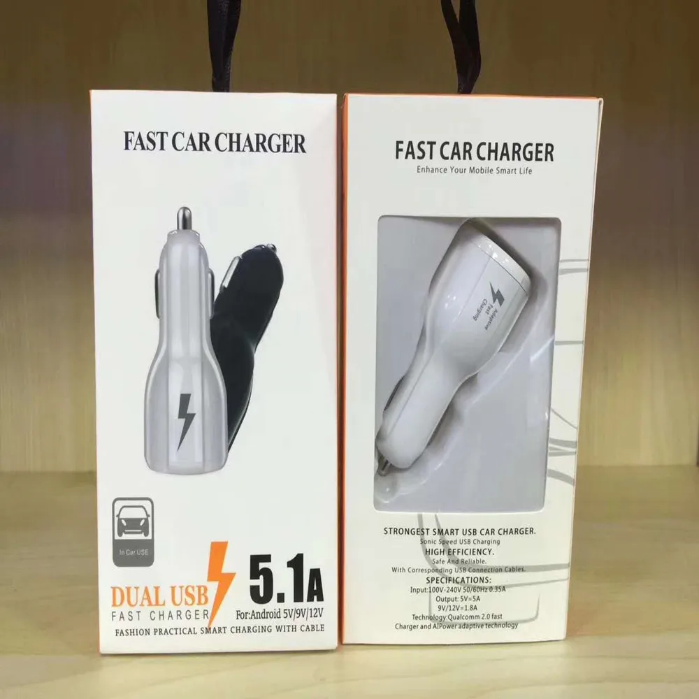 QC3.0 Fast Car Charger Flash Imitation  Charging Stability 5V/3.1A 9V/2.1 A 12V/1.6 A