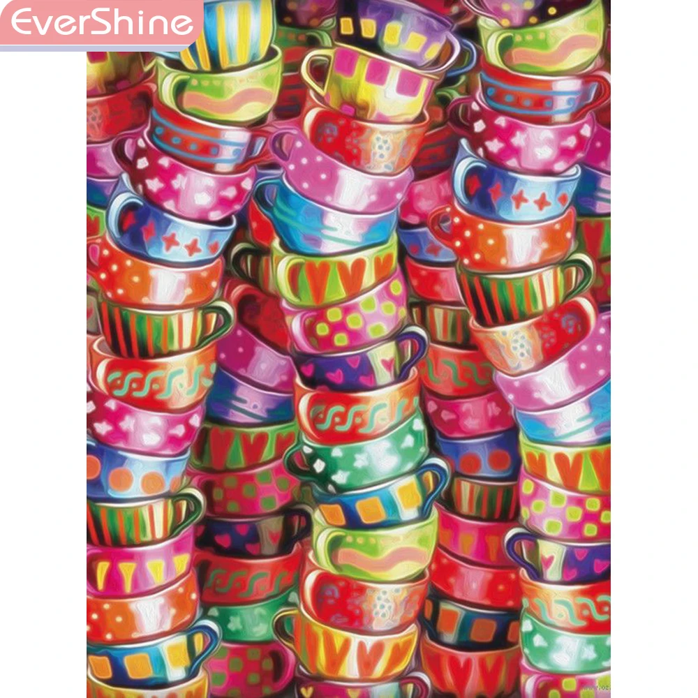 EverShine DIY Diamond Mosaic Cup Picture Of Rhinestones 5D Embroidery Full Display Scenery Wall Decor | Дом и сад