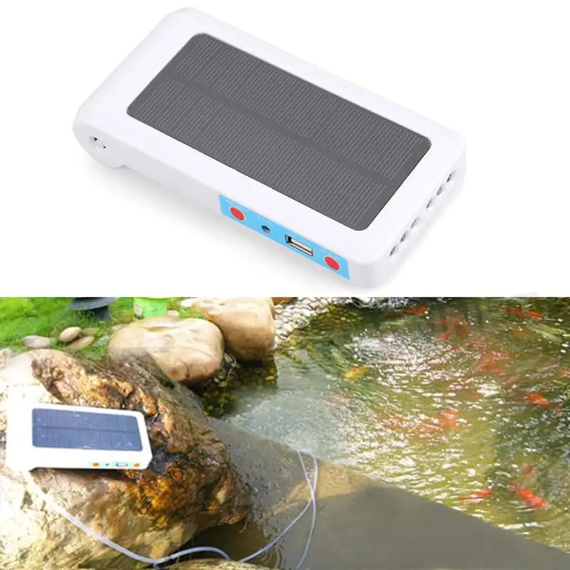 Portable Aquarium Air Pump Fish Aquatic Solar Power Panel Oxygen Fish Tank Oxygenator Aerator