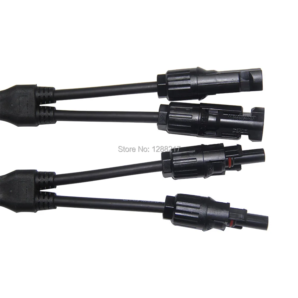 

Free Shipping!!! 2 Pair Solar Panel Y Type 1 to 2 MC4 Connectors M-FF and F-MM Branch Cable MC4 Solar Panel Connector