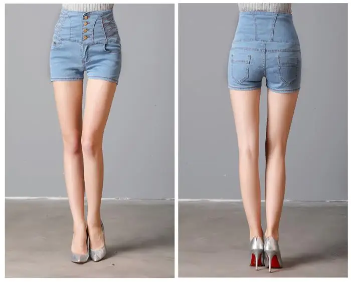 2019 Новое поступление женские Весна-осень женские джинсовые шорты больших размеров высокая талия джинсовые шорты S-6XL