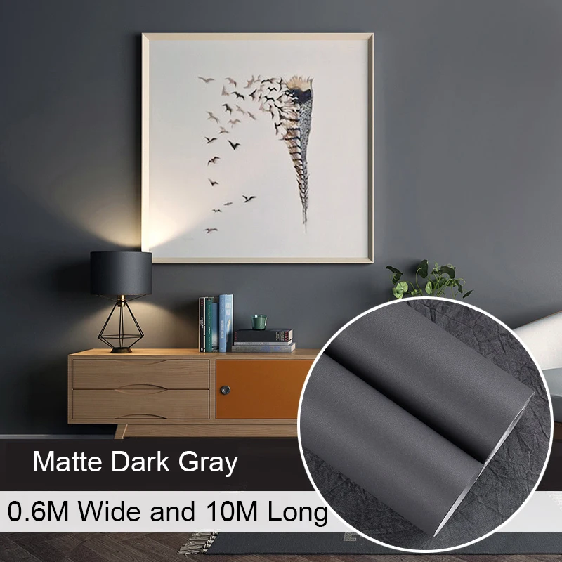 

Wall Paper Self-adhesive Waterproof 10M Household Solid Color Wallpaper Rental Room Renovation Bedroom Room Wall Sticker Tapety