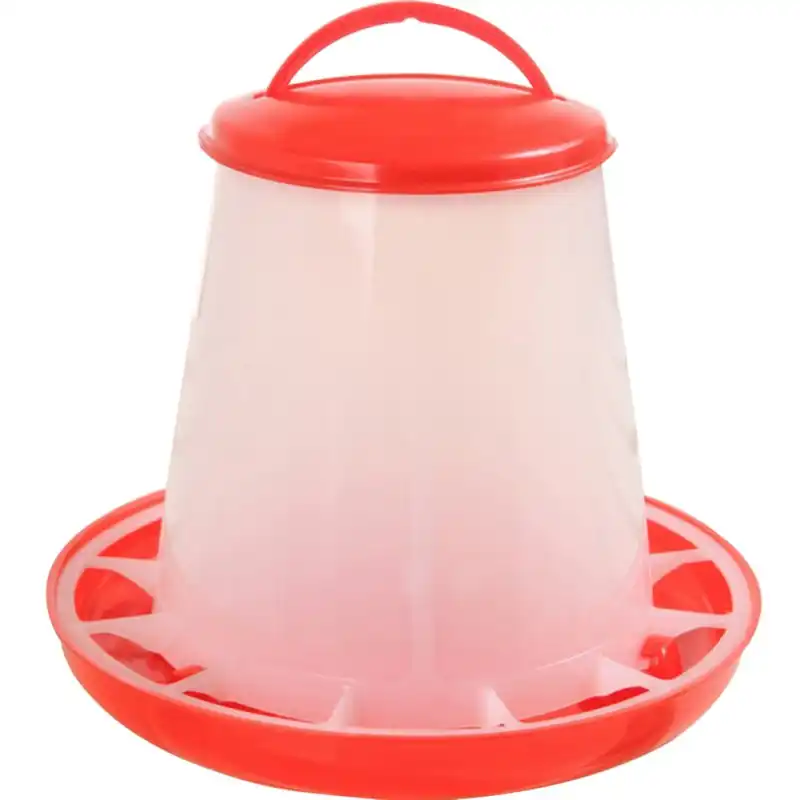 Hanging Chicken Feeder Small Drinking Bowl For Chickens Red White