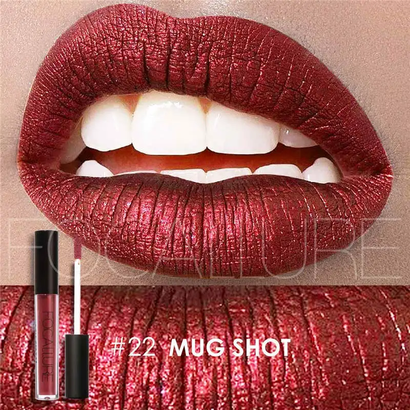 

High quality Metal color Matte lipstick plastic wrap lip gloss lasting not fade lipstick waterproof lip makeup Color 02 to 25