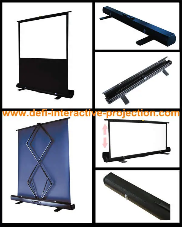 

DfLabs Top quality 100 inch 4:3 Pull Up standing projector Screens, Portable Floor Screen/Floor Stand Screen