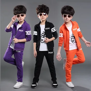 

2018 Brand Boys Sport Clothing Set for Autumn Spring Print Letter Long Sleeve+ Pants Boy School Fashion Cotton Clothes Set