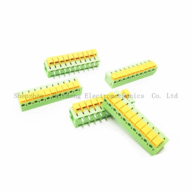 5Pcs 250V 10A 10pin Dual Row Screwless PCB Terminal Block Connectorin