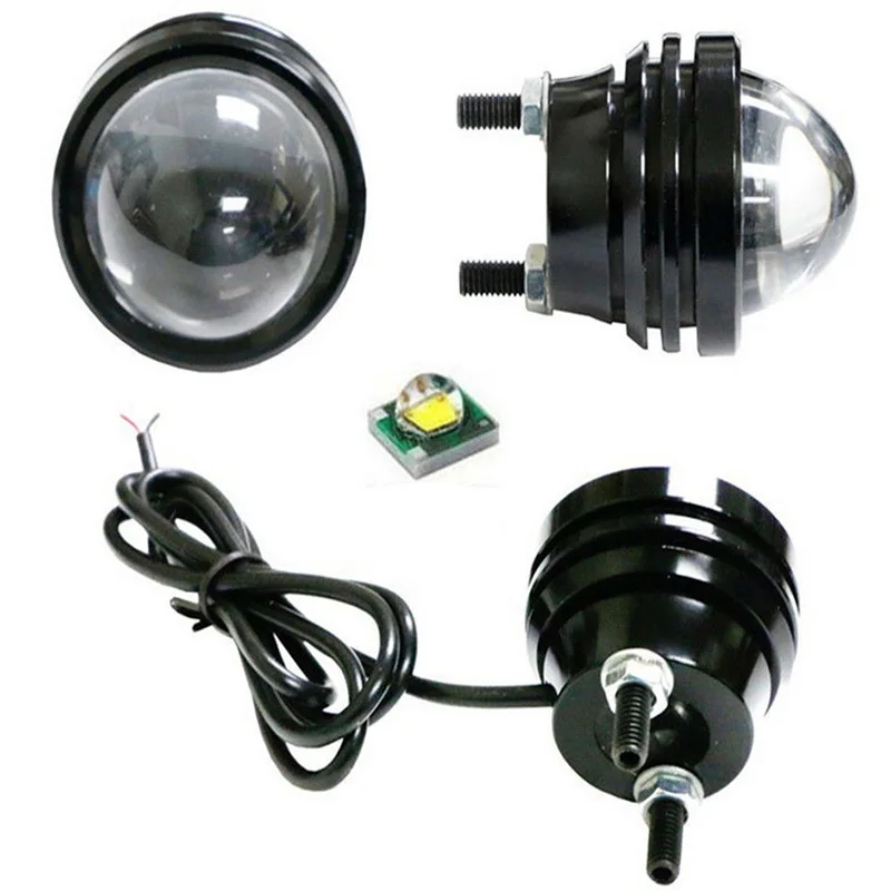 2Pcs DC 12V 15W Automobile Car Led Lens Fog Lamp eagle Eye Refit Fish eye Fog Lamp Hawk Eagle Eye Moto Daytime Running Light DRL