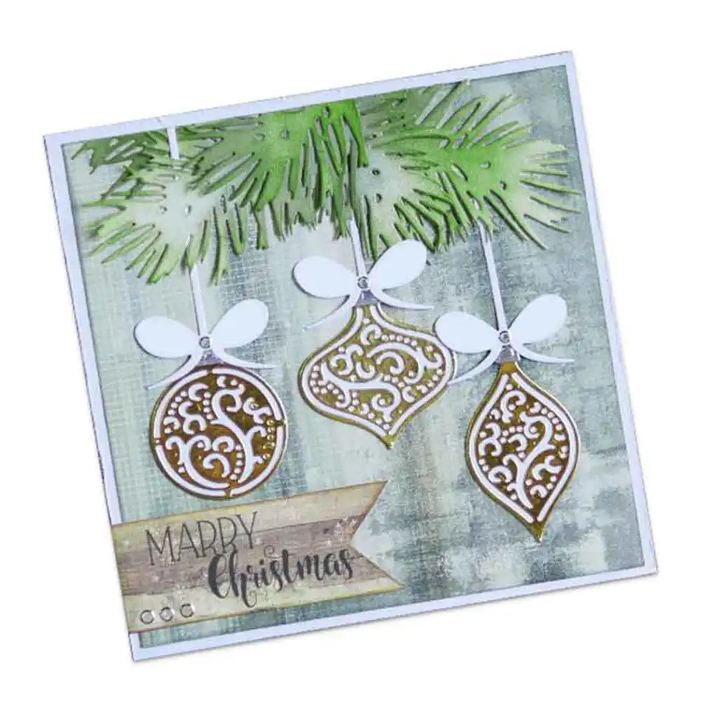 8 Pièces Boule De Noël Houx Déco Pochoir Métal Acier Découpe Matrices Pour Faire Bricolage Scrapbooking Carte De Voeux Gaufrage Die Modèle