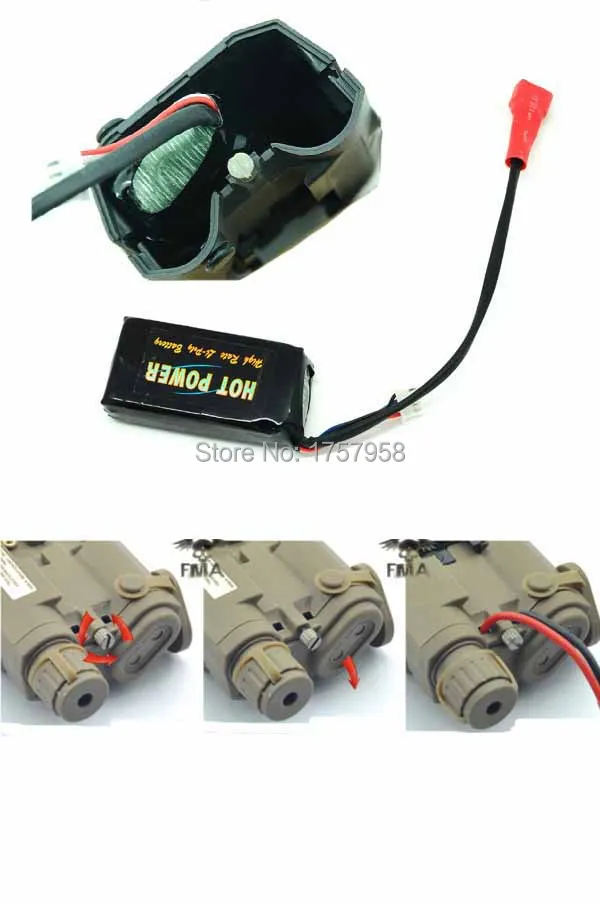 peq-15 red laser + battery case box install battery