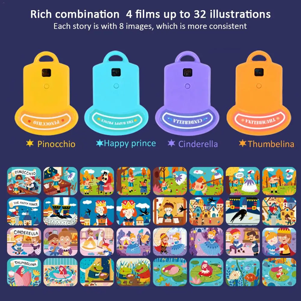 Mini Animation Projector Educational Light-up Toys Theater Fairy Tale Projector Glow Toy Kids Sleeping Stories for Children Gift Mini Animation Projector Educational Light-up Toys Theater Fairy Tale Projector Glow Toy Kids Sleeping Stories for Children Gift