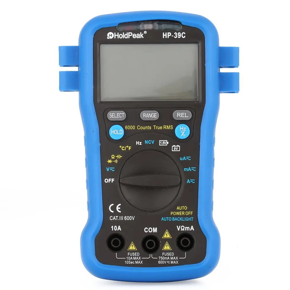 HoldPeak HP 39C Цифровой мультиметр автоматический тестер диапазона AC/AC 6000 отсчетов
