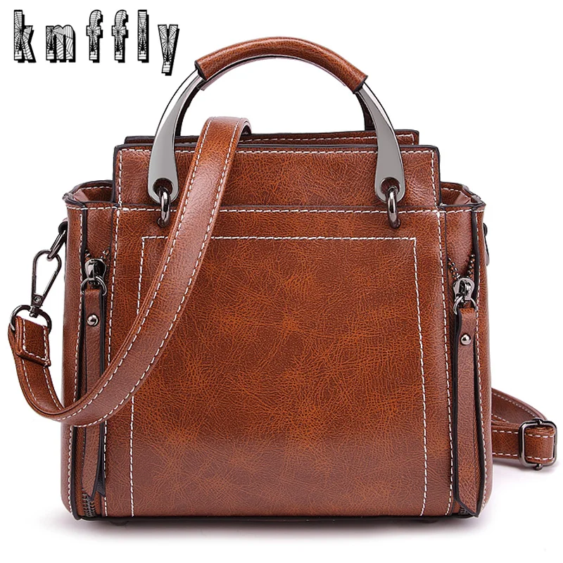 

KMFFLY Crossbody Bags For Women 2019 Shoulder Bags Female Vintage Leather Bags Women Handbags Famous Brand Small Ladies Bag Sac