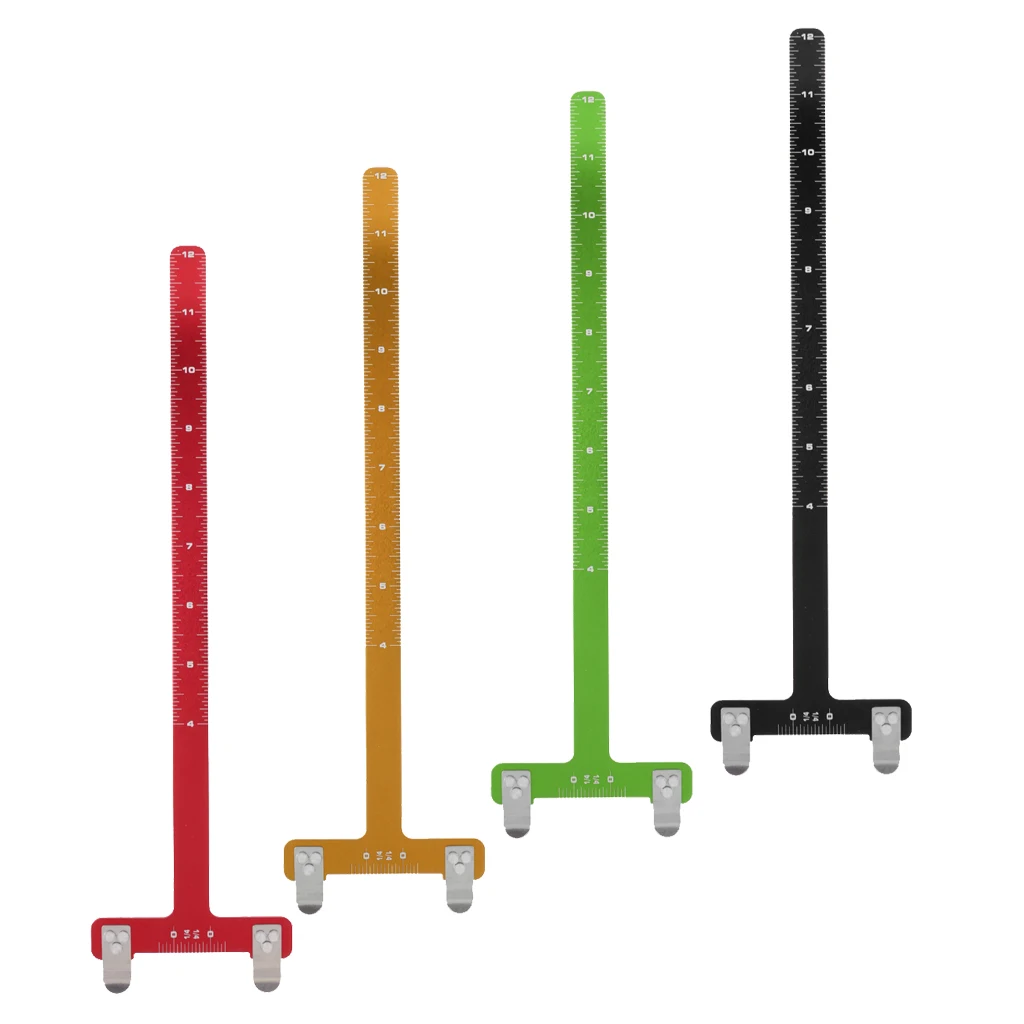 

1x Aluminum Alloy Ruler T Shaped Bow Square with Metal Clips for Recurve & Compound Bows Tuning & Nocking Point Positioning