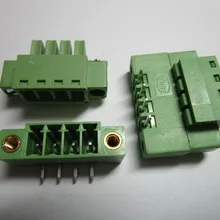 20 шт. с Embossmen угол 4 pin шаг 3,5 мм винтовой клеммный блок разъем зеленый цвет подключаемый тип с угловым штырьком