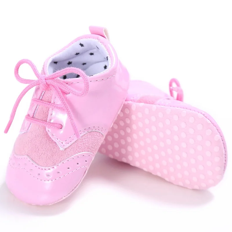 0 18M Baby First Walker Kids Boys Girls PU Material Shoe Baby Patch Non