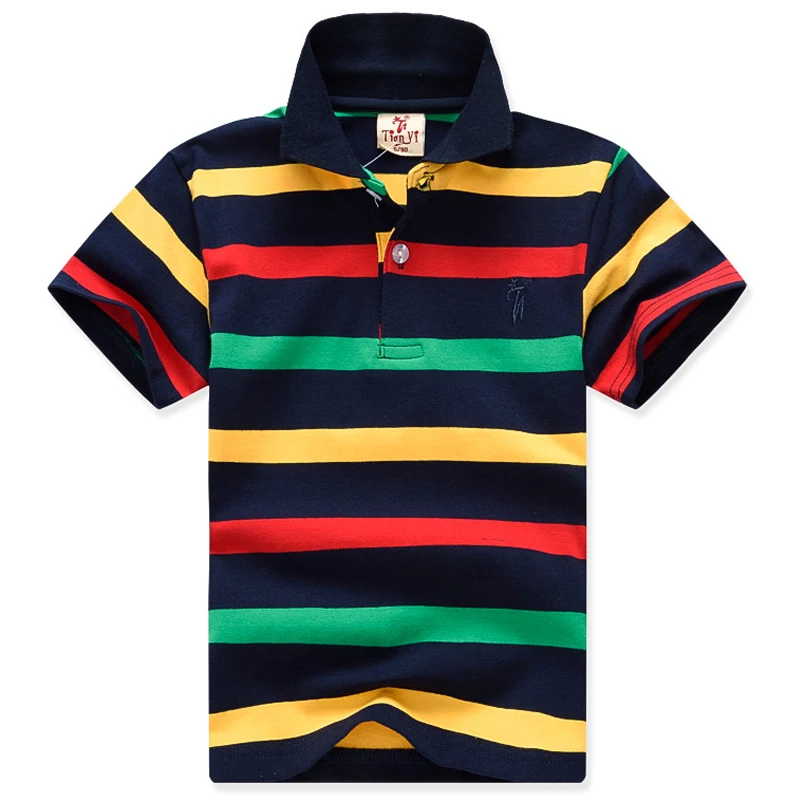 2-11Yrs Baby Boys T shirts Boy Kid Stripe Top Tees Shorts Sleeve Children Clothing Summer Boys Cotton T shirts Boys Clothes