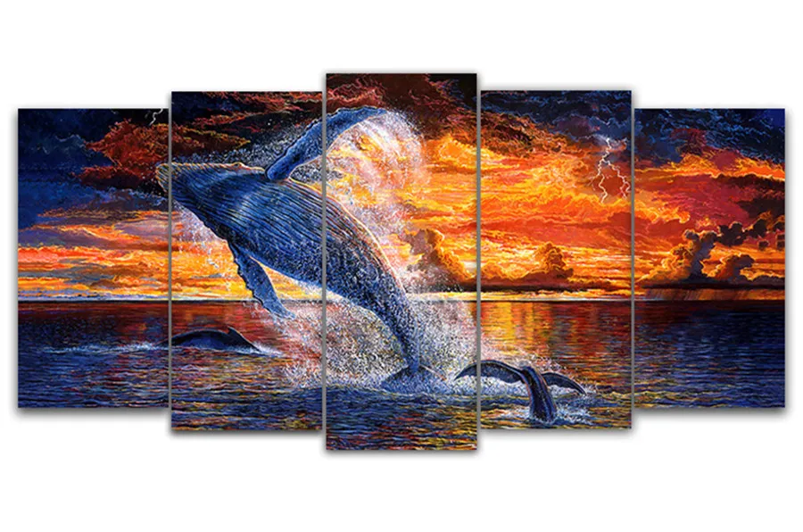 5DIY-Full-Diamond-Embroidery-nature-sunrise-sea-dolphin-Diamond-Painting-Cross-Stitch-Diamond-Mosaic-Decoration-Christmas