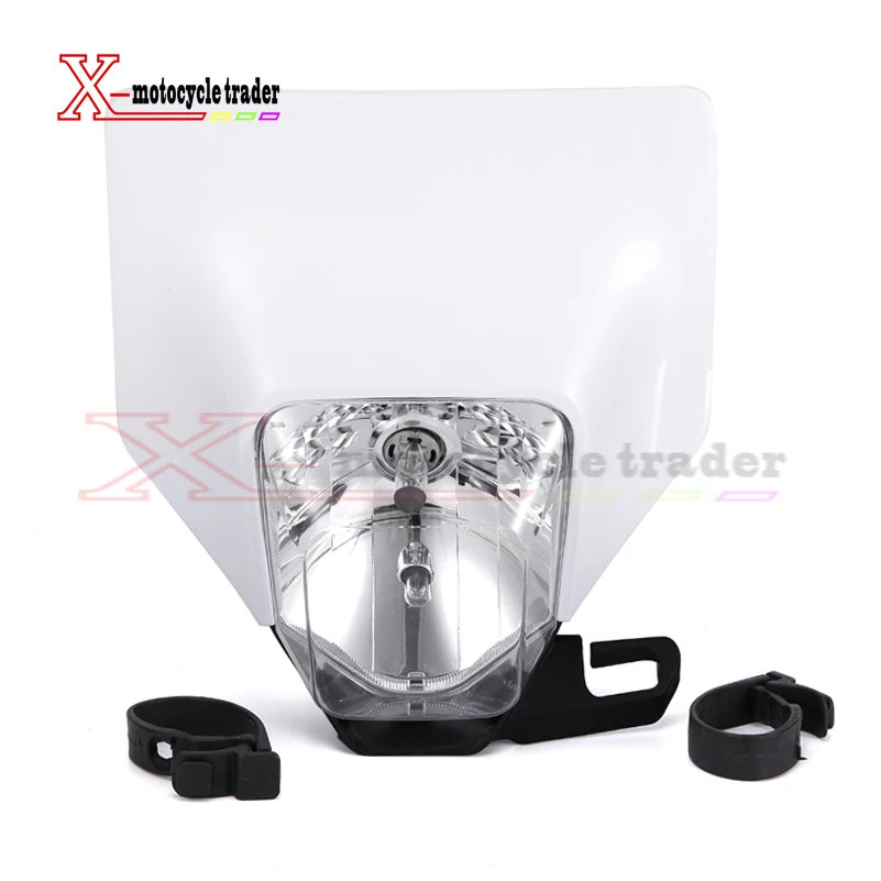 

White Headlight Headlamp Head Light Lamp Supermoto Fairing For KTM HUSQVARNA Universal Off road Dirt bike