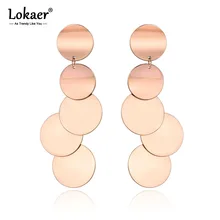 Lokaer Мода Нержавеющая сталь розовое золото 5 шт. комбинированный круг Стад Серьги Bohemia Style геометрические ювелирные изделия для Для женщин девочек E19078