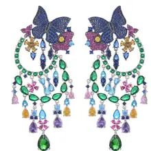 Jankelly модные длинные серьги в виде бабочки, большие женские серьги для свадебной вечеринки