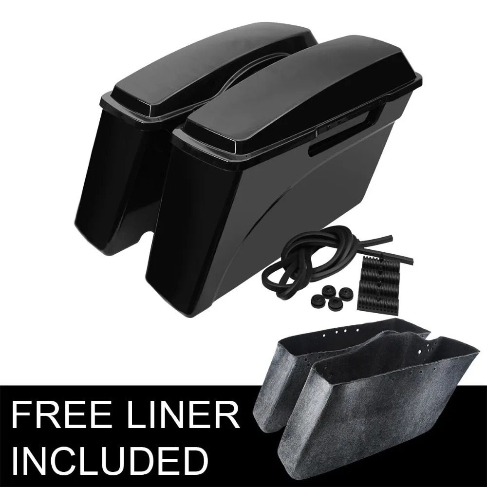 Patined Black Hard Saddlebags Trunk For Harley Road king Street Glide