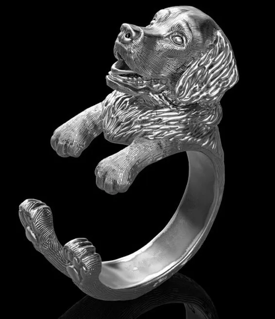 

1PCS new fashion Golden Retriever Ring free size cartoon animal dog Ring jewelry for pet lovers