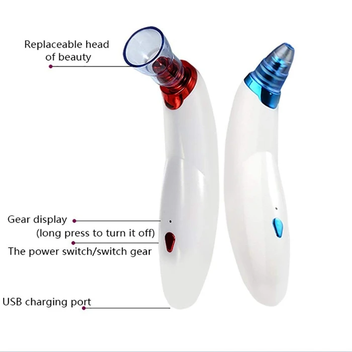 Вакуумный уход за лицом очиститель для тела, очистяющий инструмент для удаления черных точек засасывать для наружных осветительных приборов Электрический Уход за лицом Красота черный экспорт USB