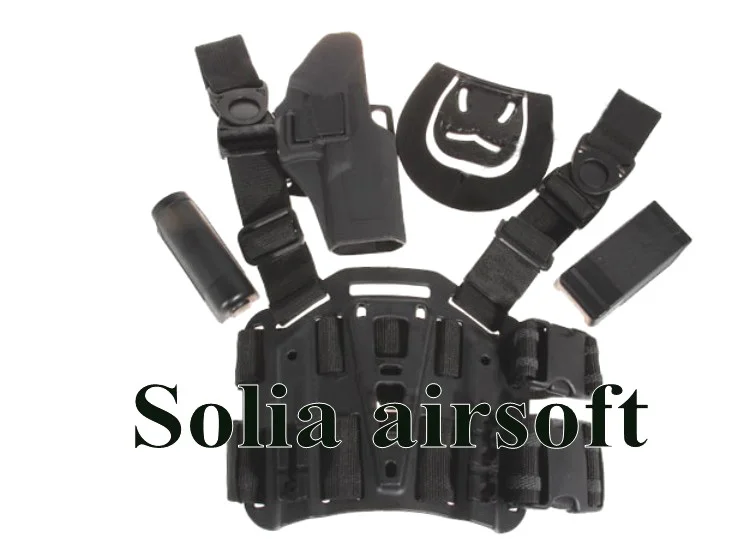 

Tactical G17 Type Pistol Holster Puttee Thigh Leg Pouch with Quick Release Buckle Black