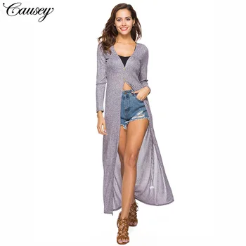 

Autumn And Winter New Pattern Long Sleeve Womens Knitting Sweater Loose Coat Woman V Lead Cardigan