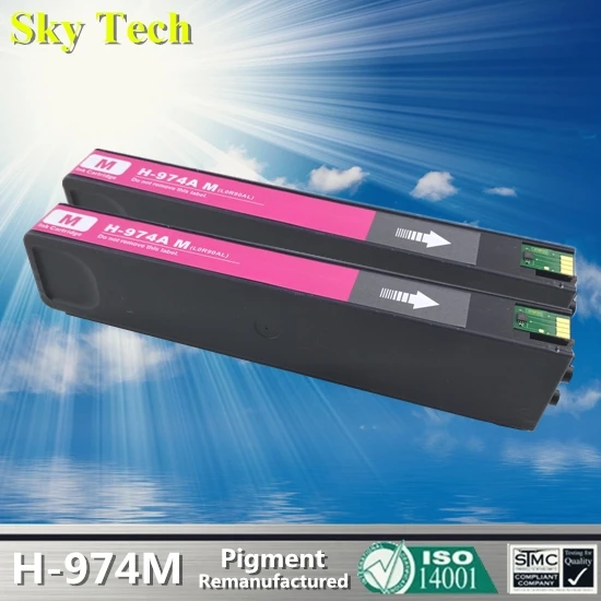 

2pcs Magenta Pigment Cartridge For HP974A , 974AM For HP PageWide 352dw 377dw 452dw 477dw 552dw 577dw P55250dw P57750dw etc