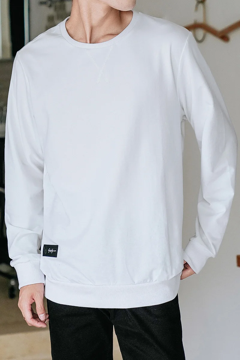 

Men Clothing Men's Basic Sweatshirt Advantage Performance Long Sleeve Solid Cotton Soft Crewneck Lightweight Pullover Male Tops