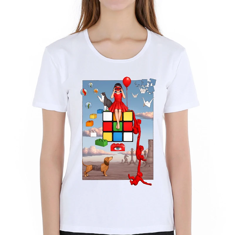 

Women's short sleeve Treasures T-Shirt Reminiscences of the 70s 80s Playful Mind printed male Tees casual hipster Tops