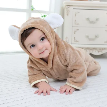 

New Flannel Cap Creeping Suit Baby Clothes 0-1 Year Old Baby Clothes