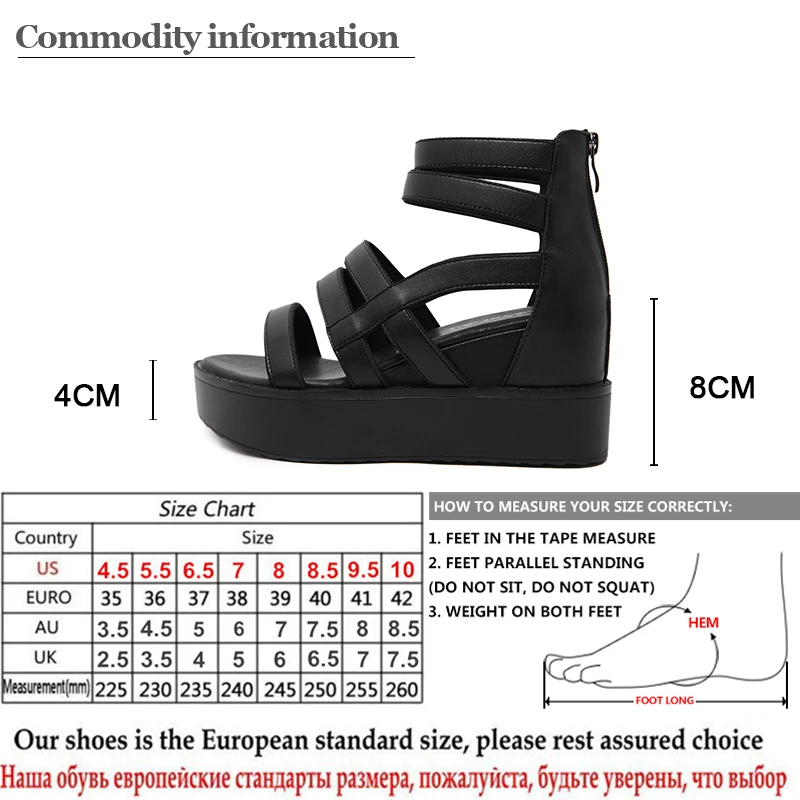 Gdgydh/женские Босоножки с открытым носком; женские сандалии-гладиаторы на массивном каблуке с ремешками и вырезами; удобная обувь на танкетке на молнии