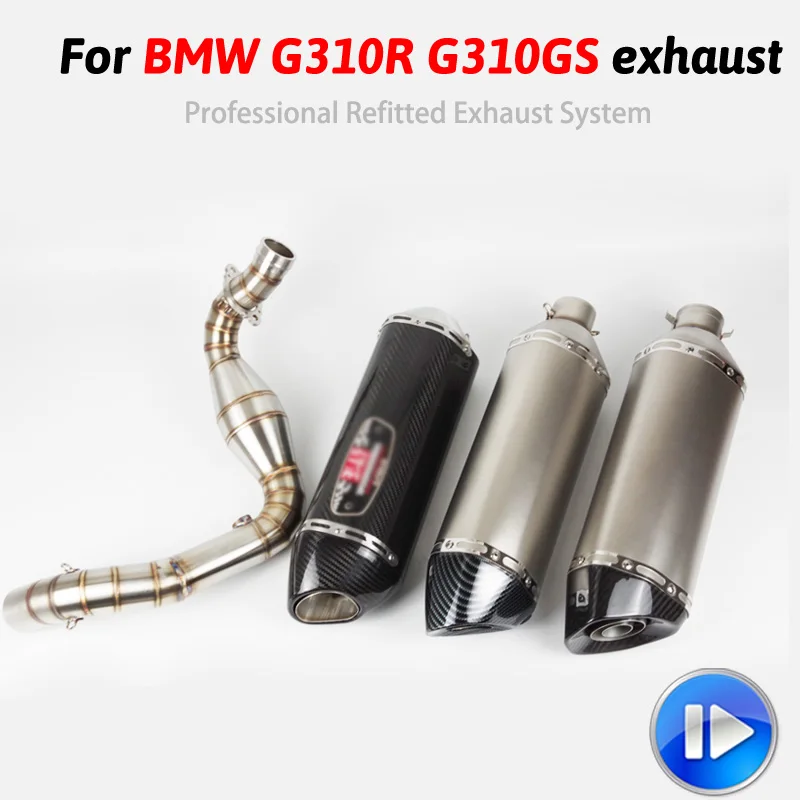 

G310R G310GS Motorcycle Exhaust Tip Muffler Silencer Connect Link Tube Pipe Slip on Whole Set Pipe for BMW G310R G310GS