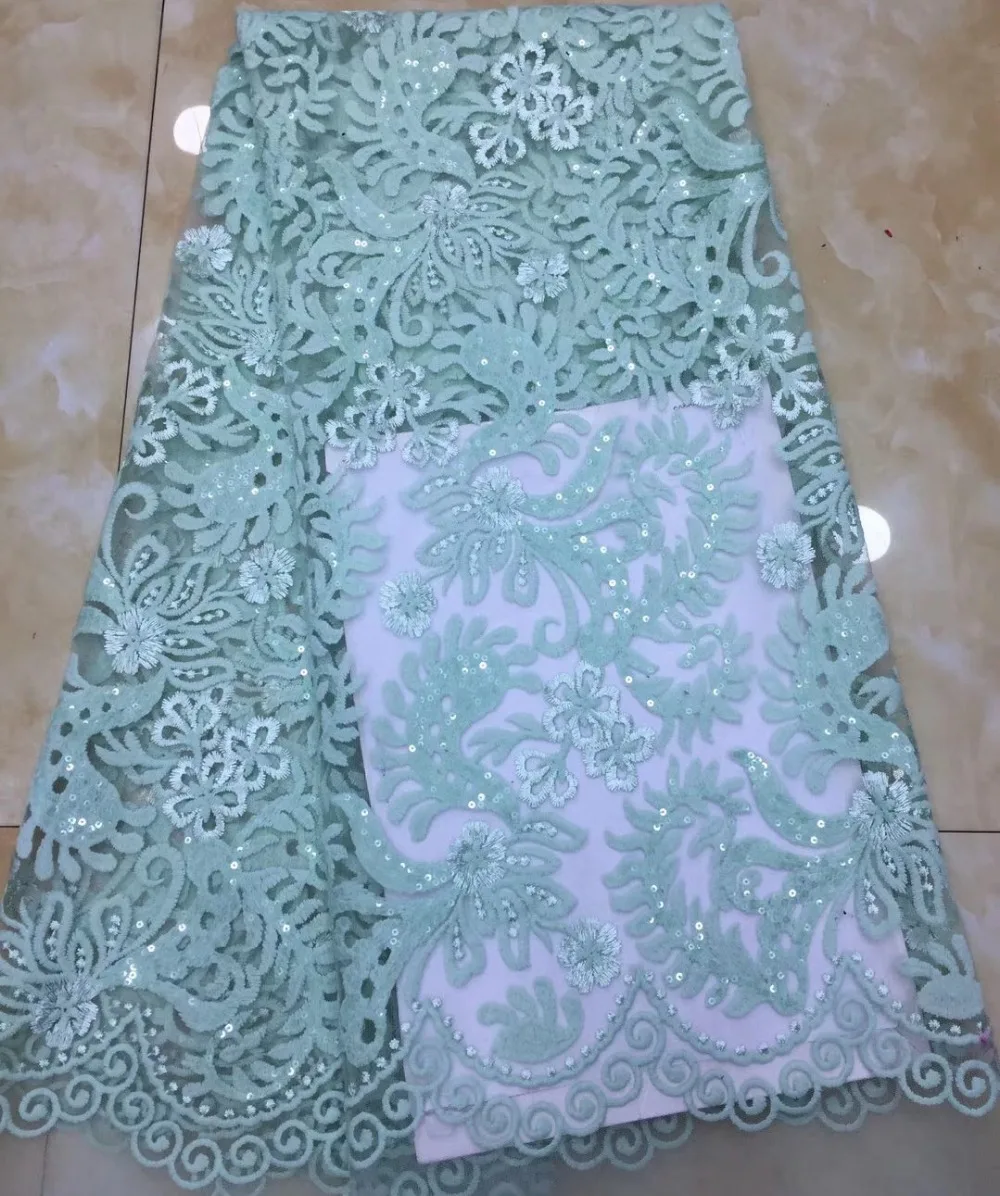 2018 Latest African 3D Flower with sequins Laces Design Materia beautiful Lace Ribbon French Tull Fabrics For Dress | Дом и сад